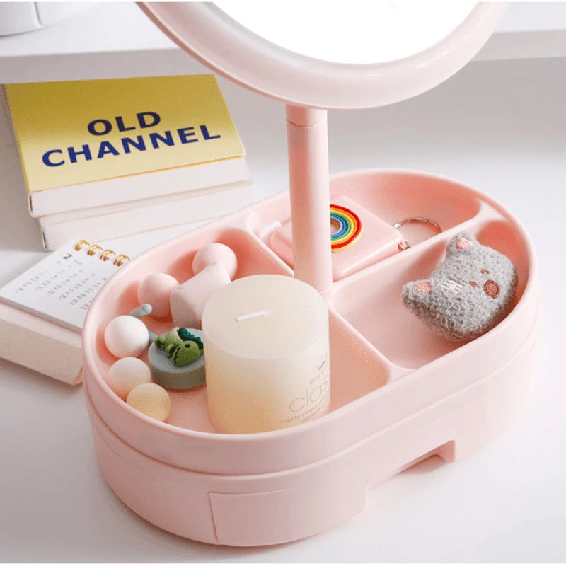 Drawer Desktop LED Mirror With Light, Touch Screen Portable Makeup Mirror, Multifunctional Cosmetic Rack Mirror, Rechargeable Mirror With Storage Tray, Vanity Mirror With Drawer, Makeup Mirror With Drawer Organizer Drawer Desktop LED Mirror With Light, Touch Screen Portable Makeup Mirror, Multifunctional Cosmetic Rack Mirror, Rechargeable Mirror With Storage Tray, Vanity Mirror With Drawer, Makeup Mirror With Drawer Organizer